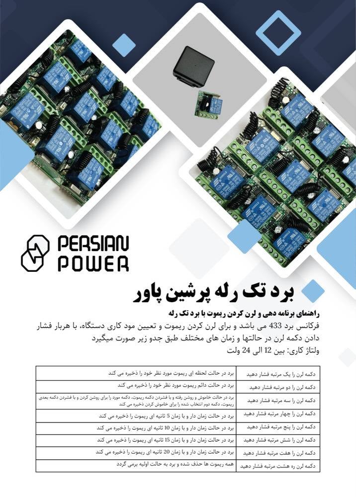 گیرنده تک رله پرشین