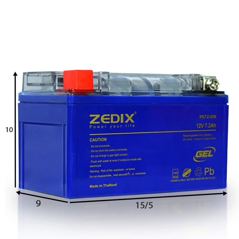 باتری موتورسیکلت زدیکس مدل 12V7.2AH